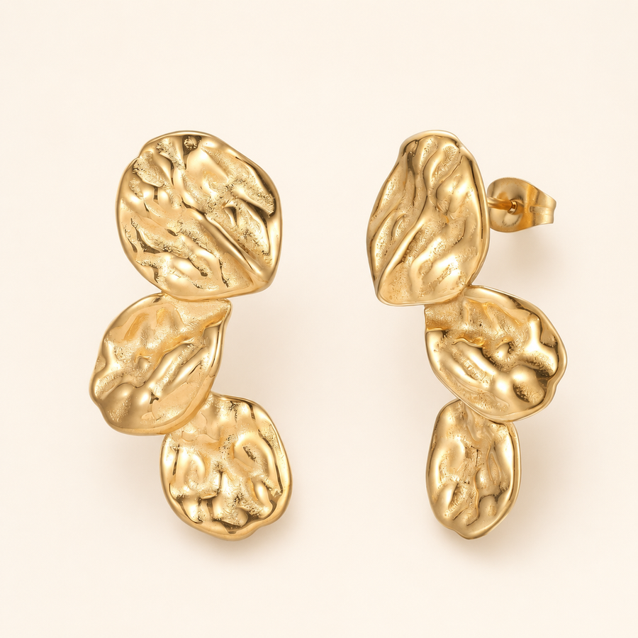 Alouette gold sculptural statement earrings product-only view