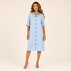 Robe Chemise en Lin Bleu Ciel