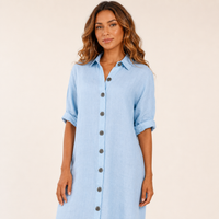 Amanda – Robe Chemise En Lin Femme – professional catalog view 4