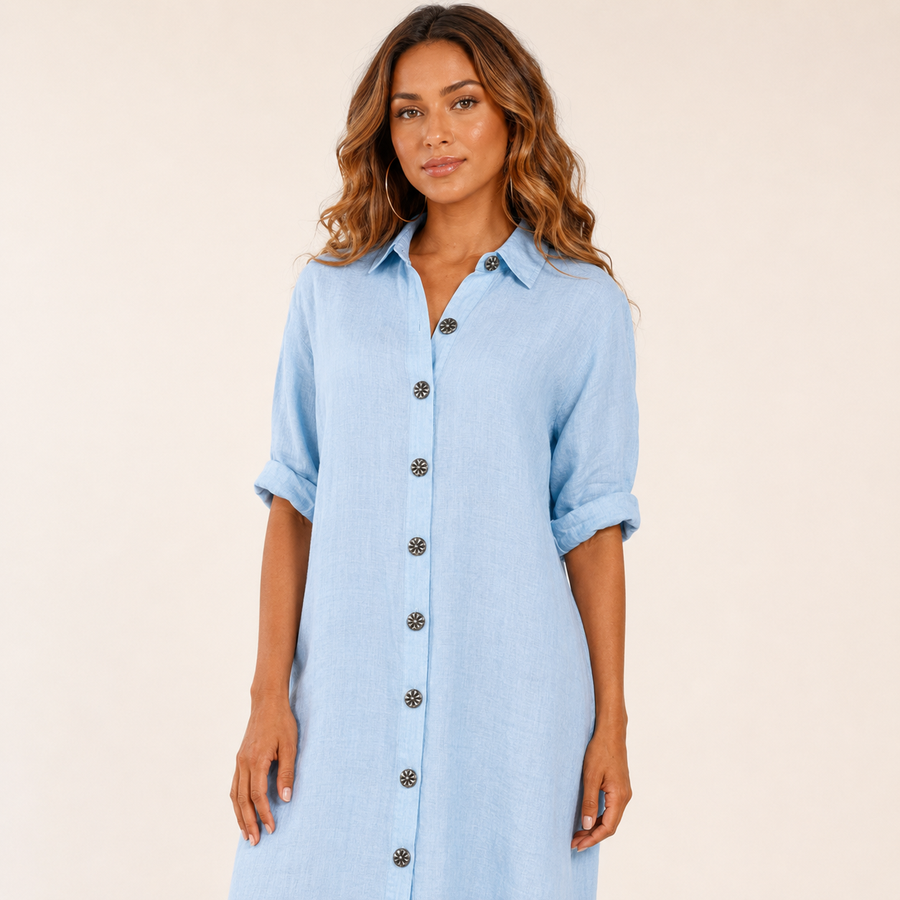 Amanda – Robe Chemise En Lin Femme – professional catalog view 4