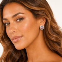 Boucles d’oreilles perle classiques violettes
