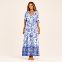 Keisha | Robe Florale Élégante À Col En V – professional catalog view 1