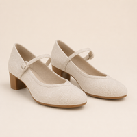 Chaussures Mary Jane ivoire tissées