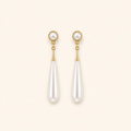 Boucles d’Oreilles Dorées à Perle Goutte