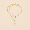 Collier Superposé Croix et Perles