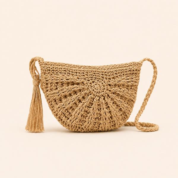 Sac Rond Tressé à Bandoulière — vue produit complète