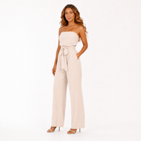 Women'S Strapless Tie Waist Wide Leg Jumpsuit professional catalog image 2